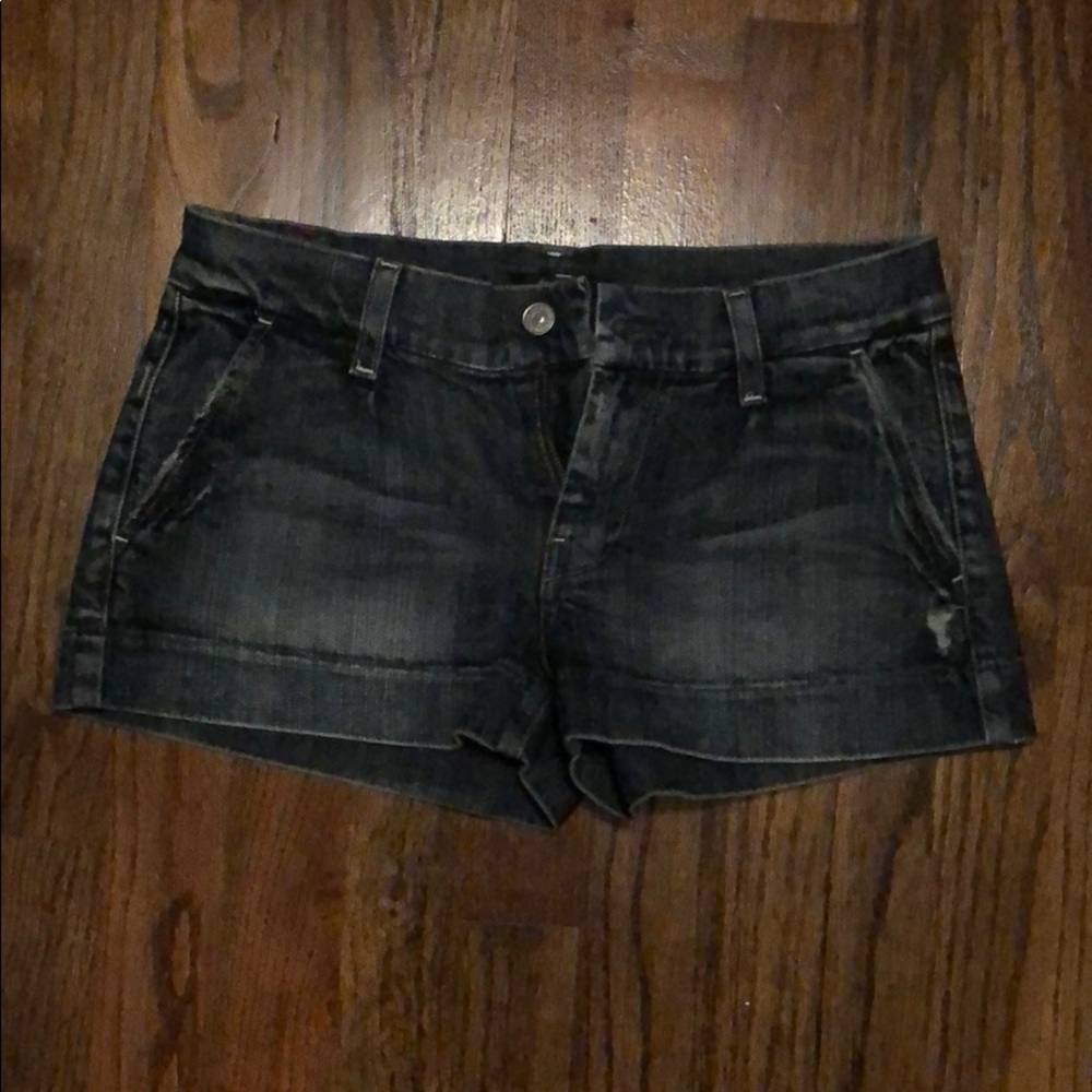 Ladies 7 for all mankind blue jean mini shorts